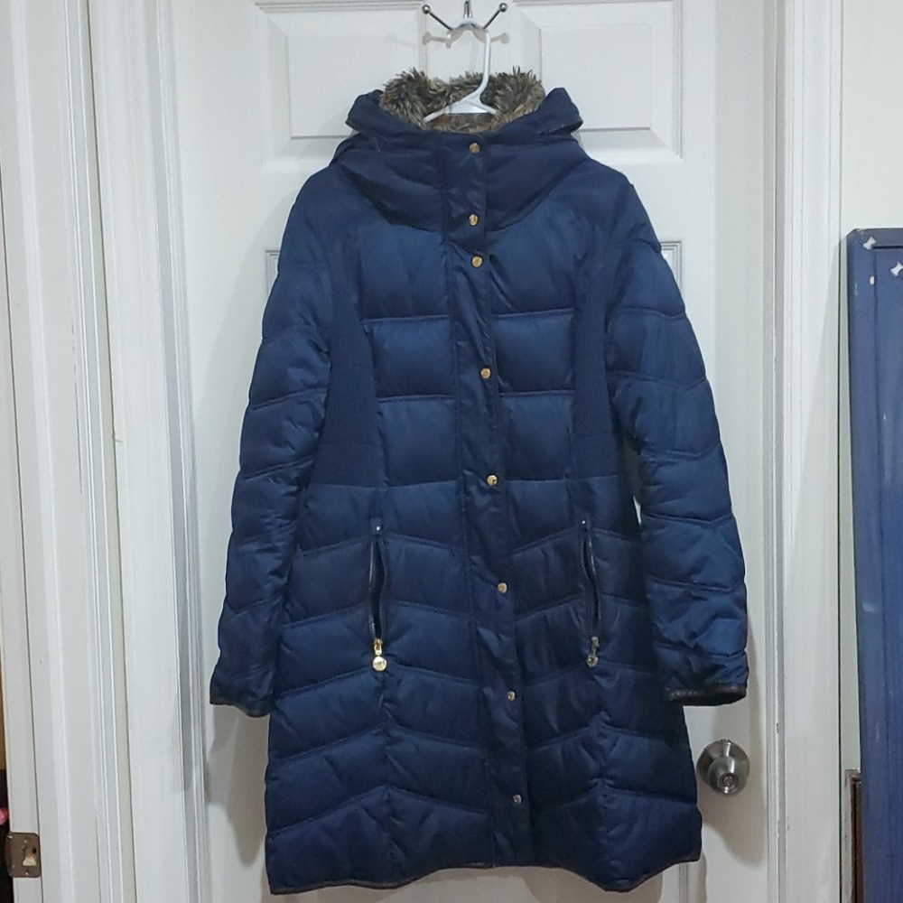 Betsey Johnson Knee length Navy Puffer Jacket